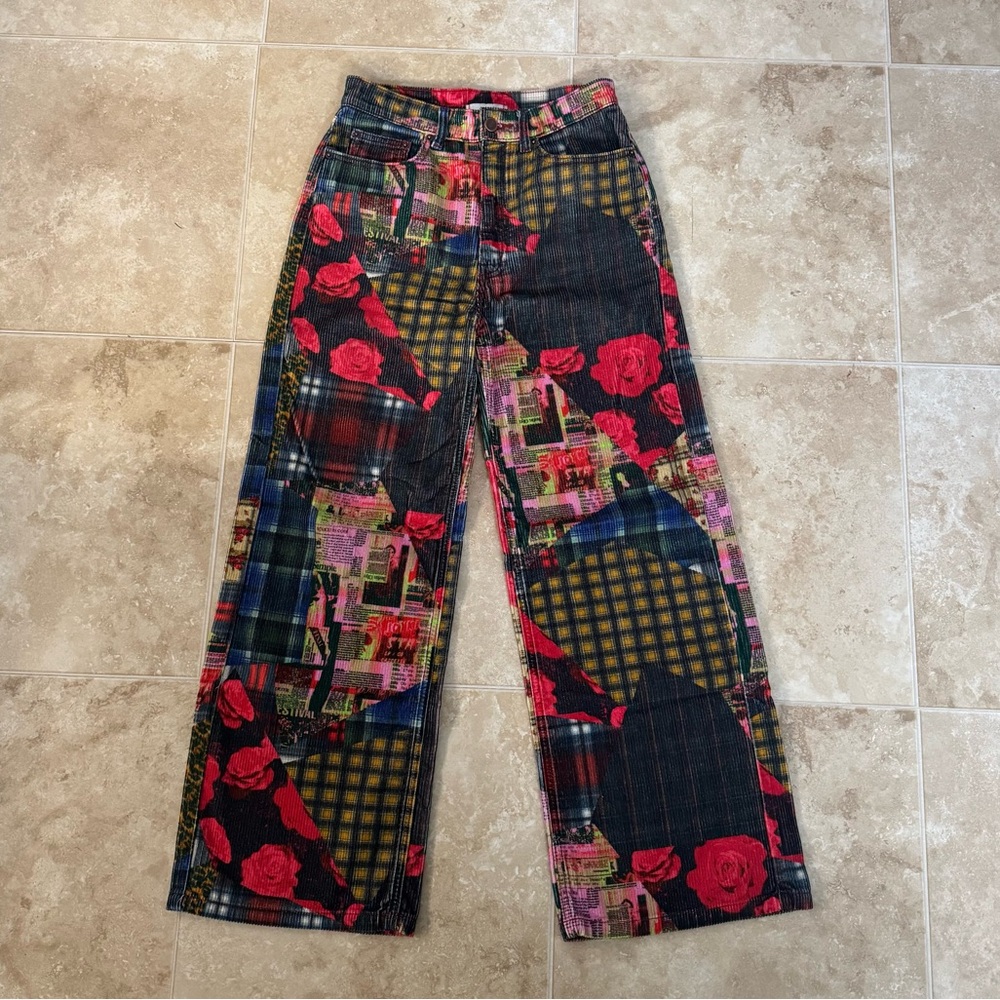 Funky corduroy wide leg jeans/pants